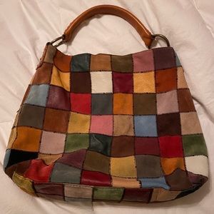 Vintage inspired patch work Lucky Brand purse